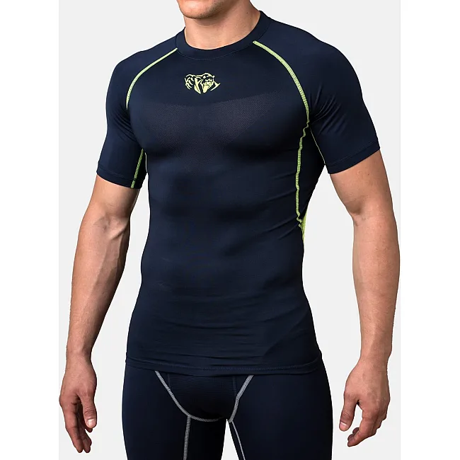 Компрессионная футболка Peresvit Air Motion Navy Flu Yellow Short Sleeve