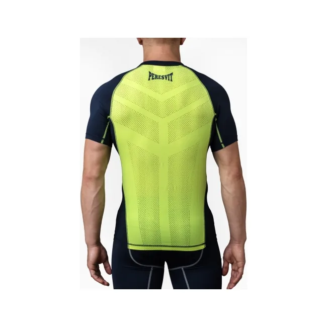Компрессионная футболка Peresvit Air Motion Navy Flu Yellow Short Sleeve
