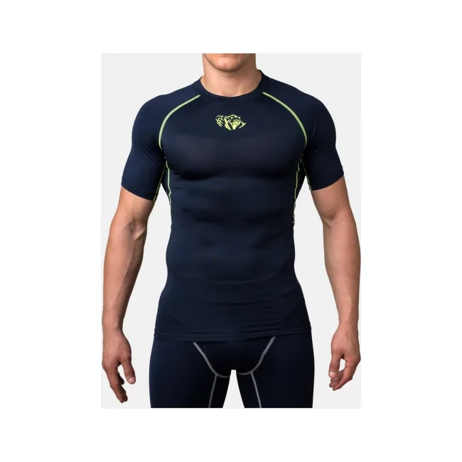 Компрессионная футболка Peresvit Air Motion Navy Flu Yellow Short Sleeve