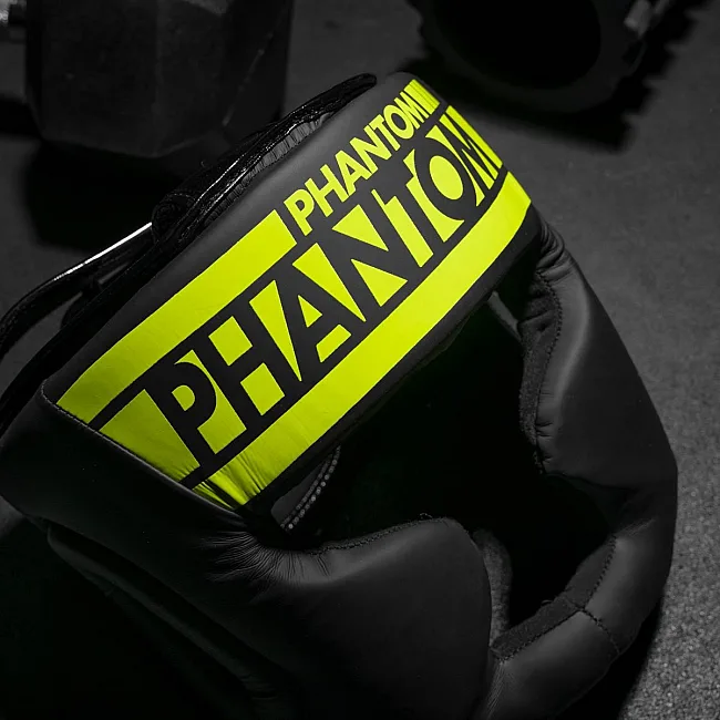 Шлем для бокса PHANTOM APEX Full Face Neon One Size Black/Yellow (капа в подарок)