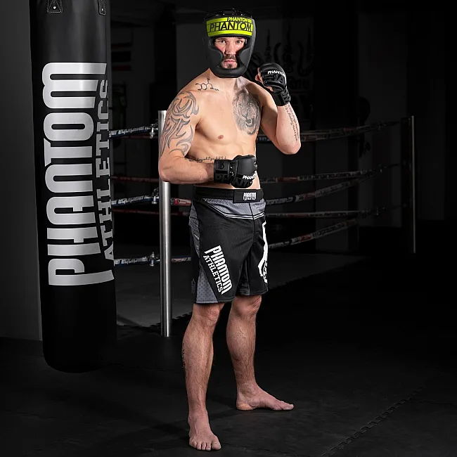 Шлем для бокса PHANTOM APEX Full Face Neon One Size Black/Yellow (капа в подарок)