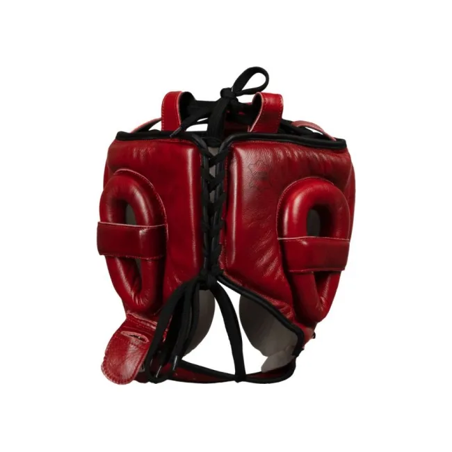 Шлем для бокса TITLE Blood Red Leather Sparring