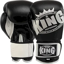 Перчатки для бокса кожа TOP KING TK0363 (Черный-серебряный)