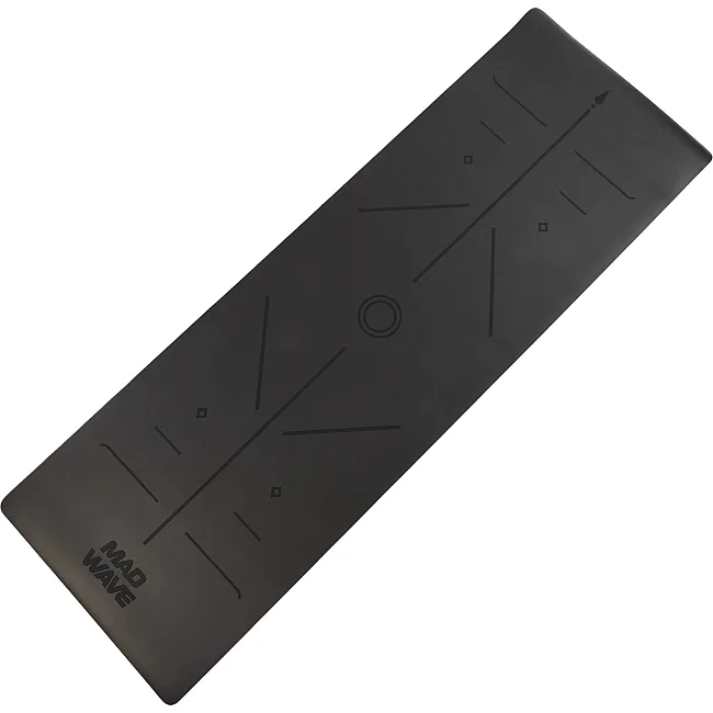 Коврик для фитнеса и спорта PU резина MADWAVE M137004 (Черный)