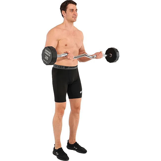 Штанга неразборная с фиксированным весом изогнутая PEV HAMMER STRENGHT TA-9978-30 (Черный)