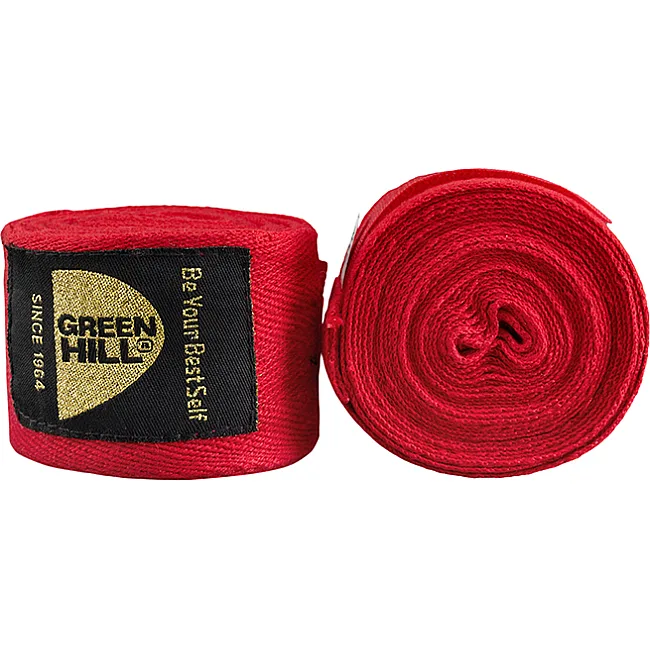 Бинты для бокса Green Hill хлопок (Красный)