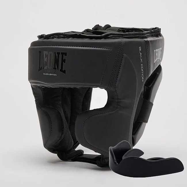 Боксерский шлем Leone CS435 BLACK Edition L (капа в комплекте)