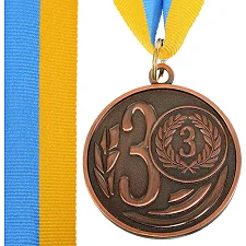 Медаль спортивная с лентой SP-SPORT WREATH C-1489-5 ø5см (Бронзовый)