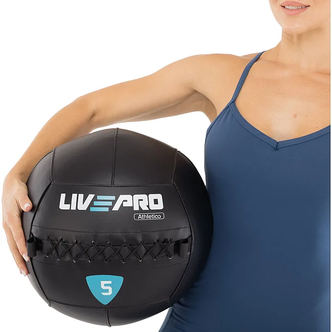 Мяч набивной медицинский для кроссфита WALL BALL LiveUp LP8103-5 5кг