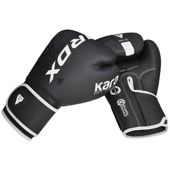 Боксерские перчатки RDX F6 Kara Matte White (капа в комплекте)