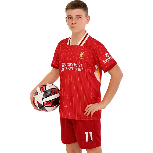 Футбольна форма дитяча із символікою клубу
 LIVERPOOL SALAH 11 домашня 2025 SP-SPORT

 CO-4618 20-30 (Червоно-білий)