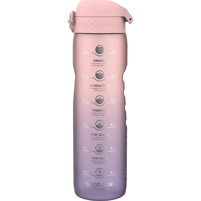 Бутылка для воды ION8 1000мл. BPA Free, Times To Drink, (ЭКО бутылка) BPA Free, Periwinkle &amp;Rose