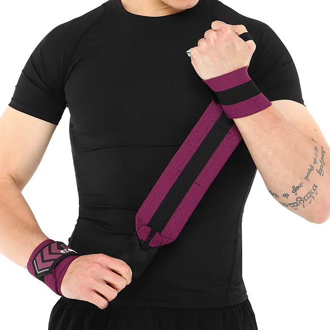 Кистевые бинты
 STRONG WRIST WRAPS EZOUS C-07 2штуки (Черный-фиолетовый)