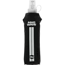 Спортивная бутылка для воды мягкая складная портативная MADWAVE M1393061 500мл (Черный)