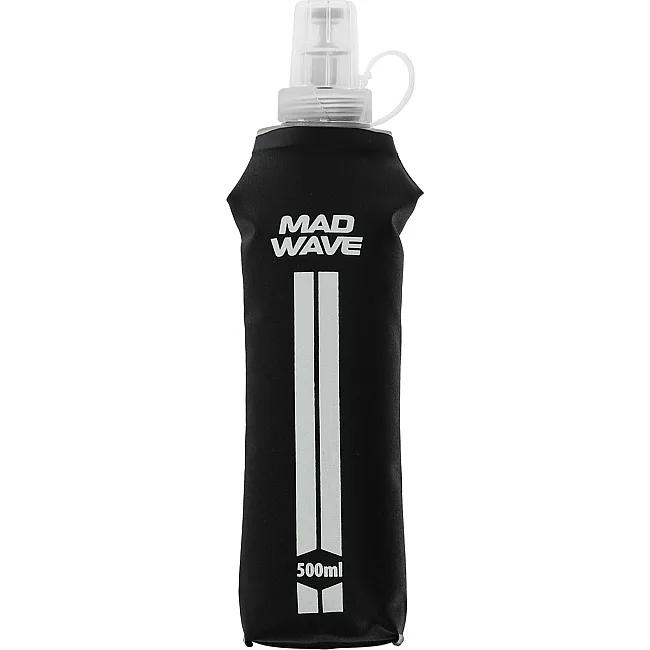 Спортивная бутылка для воды
 мягкая складная портативная MADWAVE
 M1393061 500мл (Черный)