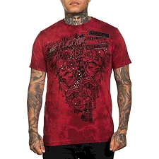 Футболка мужская AFFLICTION Wild Street Tee Affl.Red Biking Red Crystal
