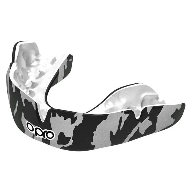 Капа для бокса с индивидуальной подгонкой OPRO Instant Custom Fit Camo Black White Silver