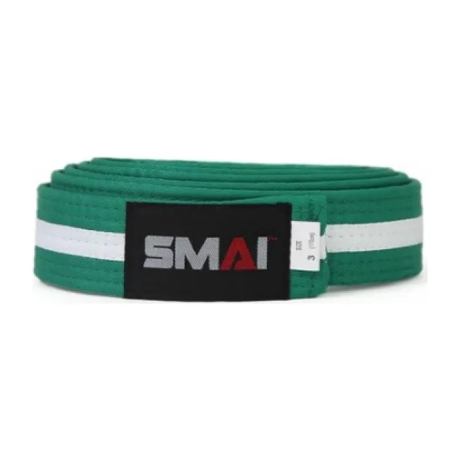 Пояс для кімоно SMAI з білою стрічкою посередині (зелений) SM B001GW