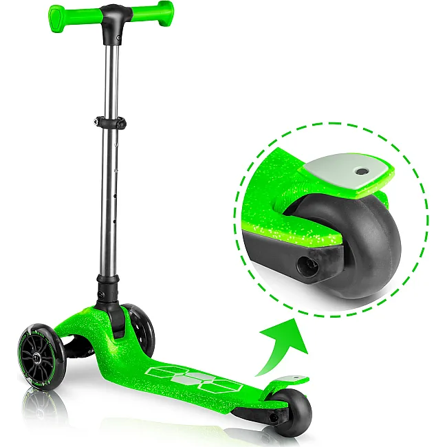Детский самокат трехколесный Ricokids Jelly зеленый