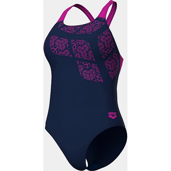 Купальник закрытый для женщин Arena KIKKO SWIMSUIT SWIM PRO BACK синий, розовый (для женщин)