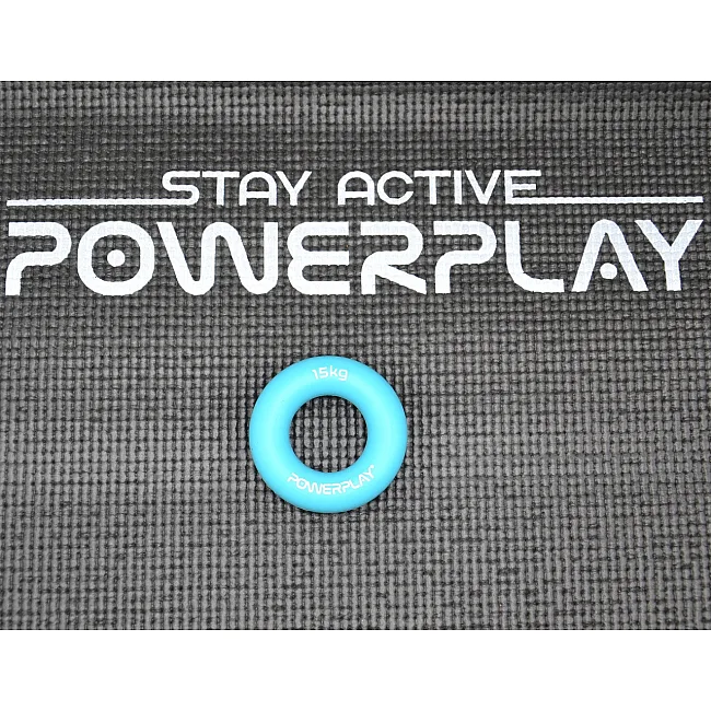 Кистьовий еспандер силіконовий POWERPLAY PP-4324 Hand Grip Ring Light 15 кг. Блакитний