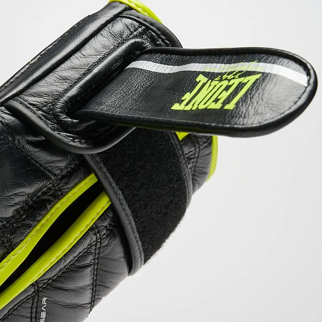 Боксерские перчатки Leone GN110F REVO FLUO Black (бинты 4 м. в комплекте)