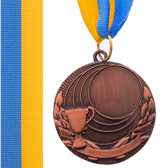 Заготовка медали спортивной с лентой SP-SPORT PLUCK C-4844 ø5см (Серебряный)