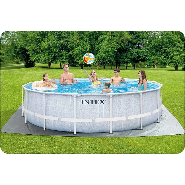 Бассейн каркасный 17в1 INTEX 26746, 488 х 122 см, бело-синий
