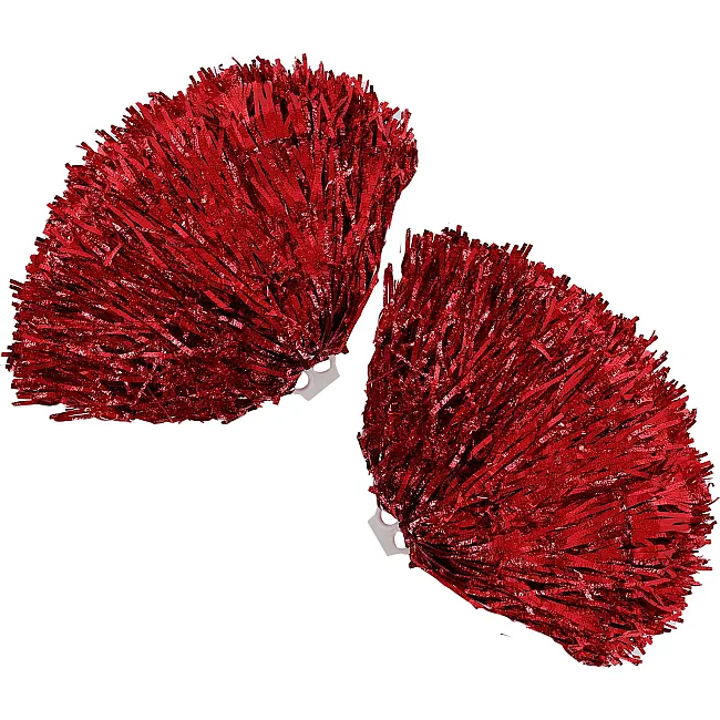 Помпони матові для танців із захватами-кільцями SP-SPORT Pom-Poms C-0838 2шт (Червоний)