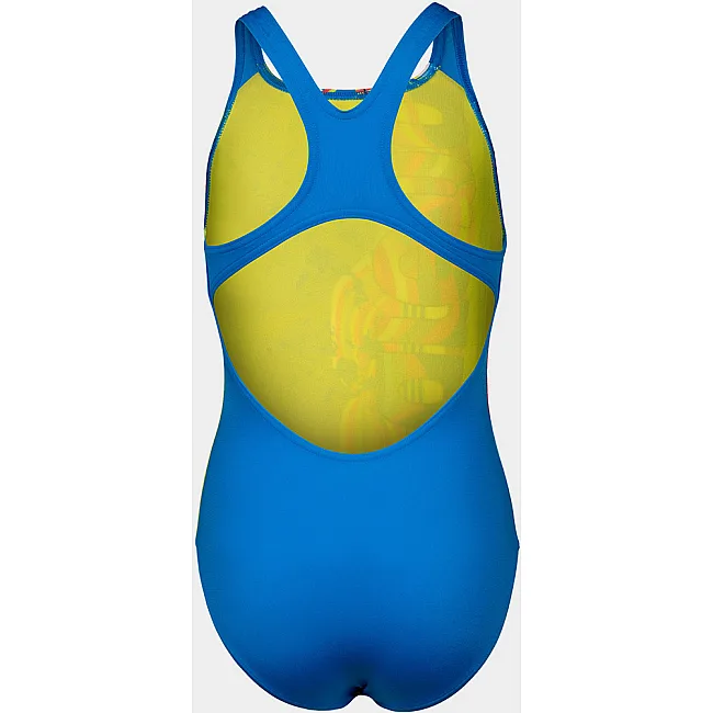 Купальник для дівчат Arena PALETTE SWIMSUIT SWIM PRO BACK блакитний, жовтий, мультикольор