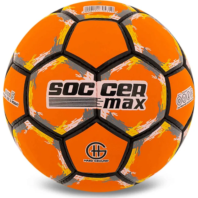 Футбольний м'яч SOCCERMAX FB-6525 №5 PU (Помаранчевий)