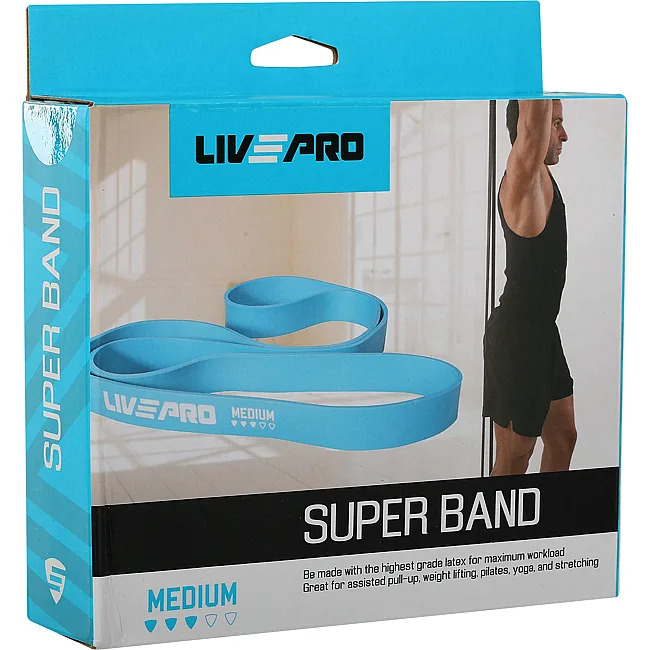 Резина петля для подтягиваний LiveUp SUPER BAND LP8410-M 16-39кг (Синий)