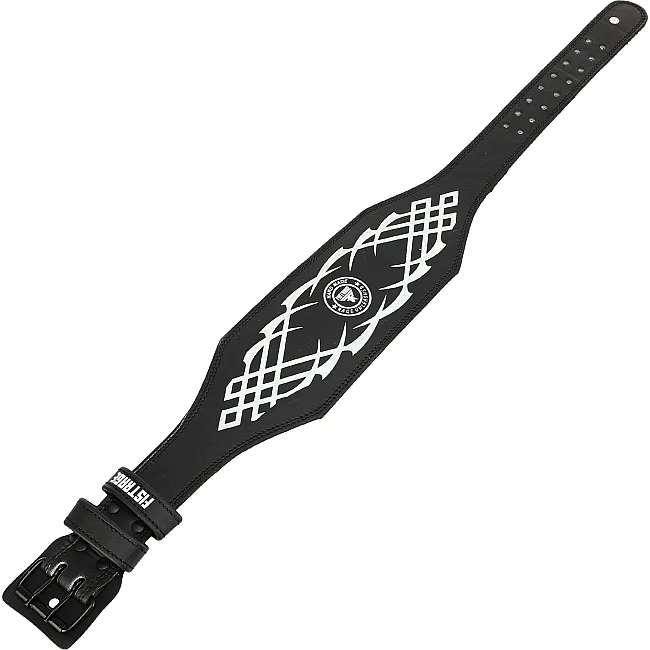 Пояс для тяжелой атлетики кожа
 FISTRAGE VL-4353 спинка-15см (Черный-белый)