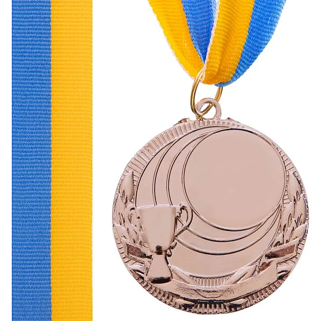Заготовка медали спортивной с лентой SP-SPORT PLUCK C-4844 ø5см (Серебряный)