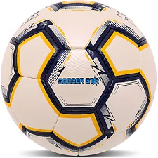 Футбольный мяч SOCCER STAR GOLF GRAIN FB-4516 №5 PU (Белый-синий-желтый)