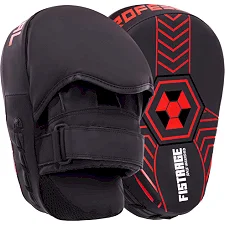 Лапа боксерская изогнутая тренировочная FLEX FISTRAGE VL-5485 24x18x6см 2штуки (Черный-красный)