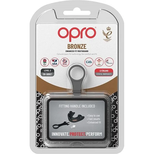 Боксерская капа OPRO Bronze взрослая (возраст 11+) Black