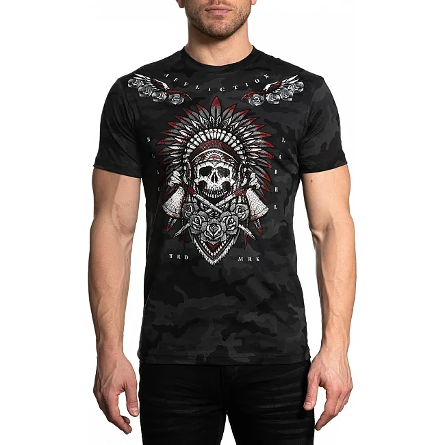 Футболка AFFLICTION Jaguar God SS Tee Black Camo