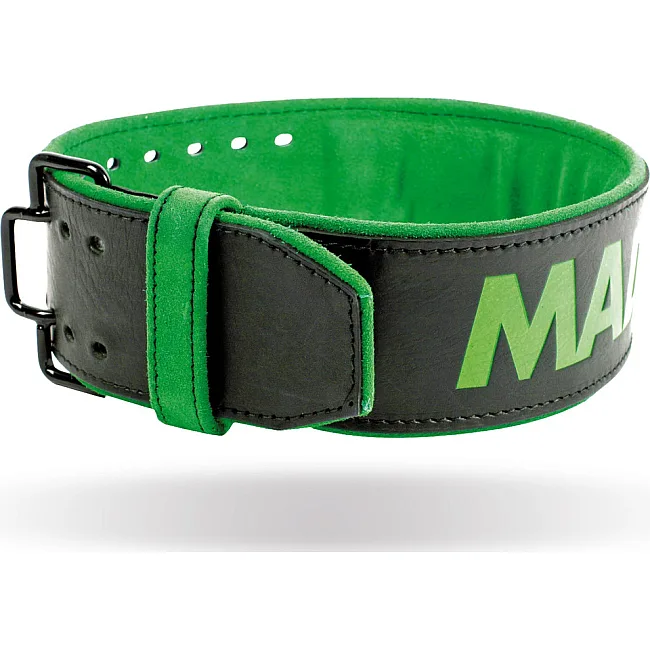 Пояс для пауэрлифтинга MADMAX MFB-302 Quick Release Belt кожаный Black/Green