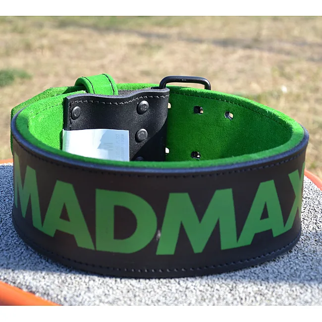 Пояс для пауэрлифтинга MADMAX MFB-302 Quick Release Belt кожаный Black/Green