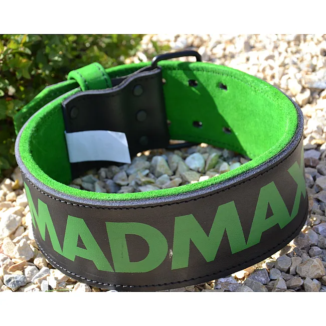 Пояс для пауэрлифтинга MADMAX MFB-302 Quick Release Belt кожаный Black/Green