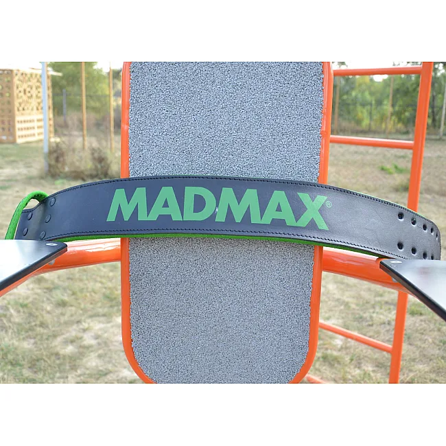 Пояс для пауэрлифтинга MADMAX MFB-302 Quick Release Belt кожаный Black/Green