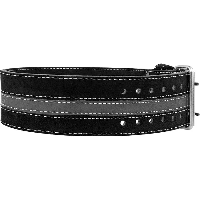 Пояс для пауэрлифтинга POWER SYSTEM PS-3800 кожаный Black/Grey Line