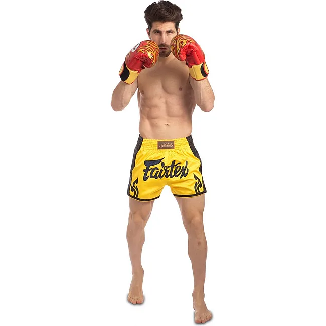 Шорти для тайського боксу та кікбоксингу FAIRTEX BS1701 YELLOW/BLACK BS1703-5
