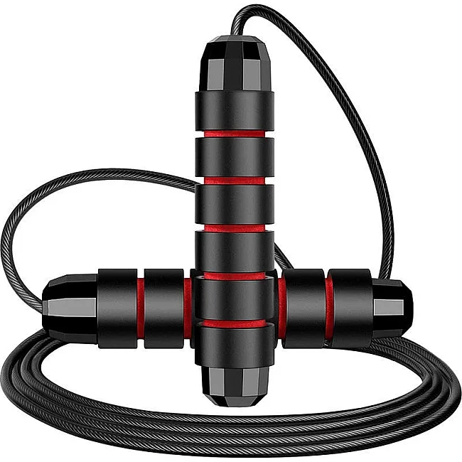 Скоростная скакалка POWERPLAY 4210 Power Weighted Черная (2,7м)