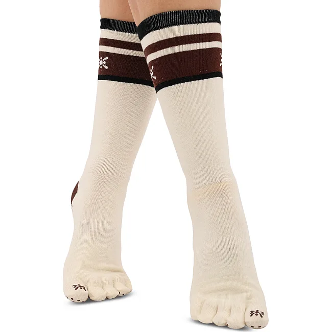 Гольфы для йоги и пилатеса с закрытыми пальцами нескользящие BLOOM YOGA SOCKS LB7150 (Белый)