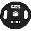 Блины диски полиуретановые 2 Handle металлическая втулка HAMMER STRENGHT TA-9986-10 (Черный)
