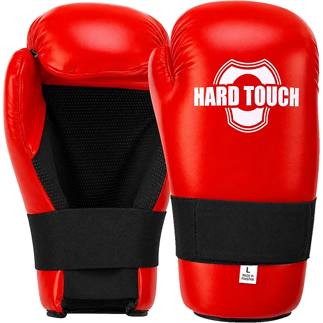 Рукавички тренувальні закритого типу для хеквондо карате HARD TOUCH BO-00132 (Червоний)