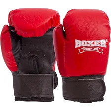 Рукавички для боксу дитячі штучна шкіра BOXER 2026 4 унції (Червоний)