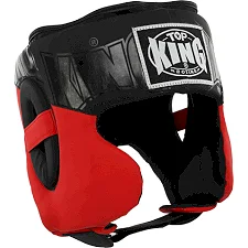 Шлем для бокса в мексиканском стиле PU TOP KING BO-9794 (Черный-красный)